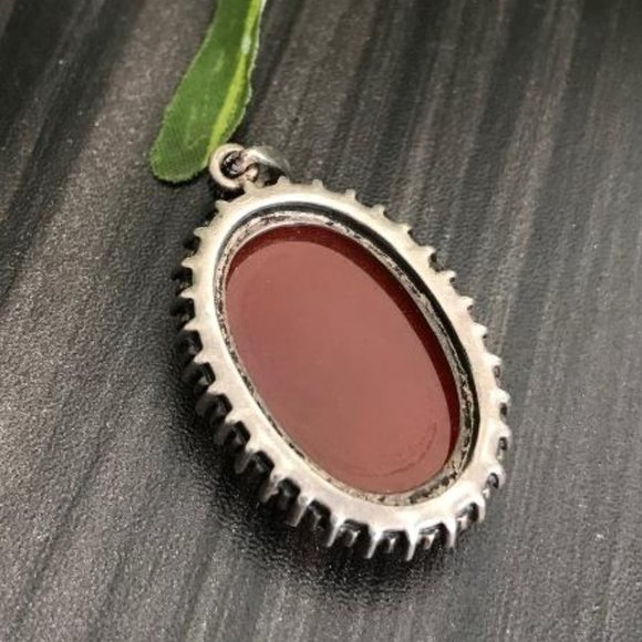 Art Deco Inspired Carnelian Beads & Pendant Necklace - Picture 15 of 16